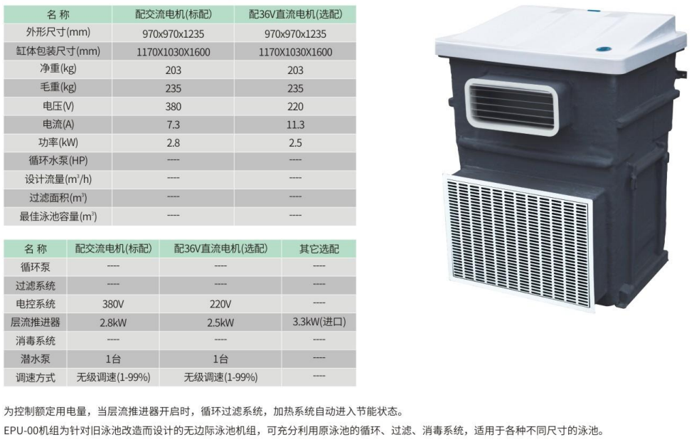 无边际泳池机组EPU-00